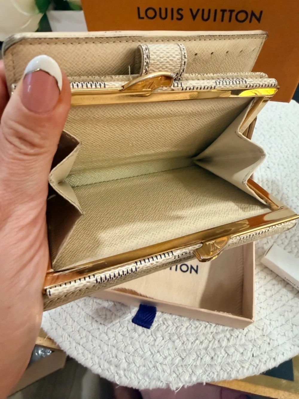 LV Damier Azur Port Feuille Vienoise French Purse Wallet, Dusty, Box,  Apogée - Picture 8 of 17